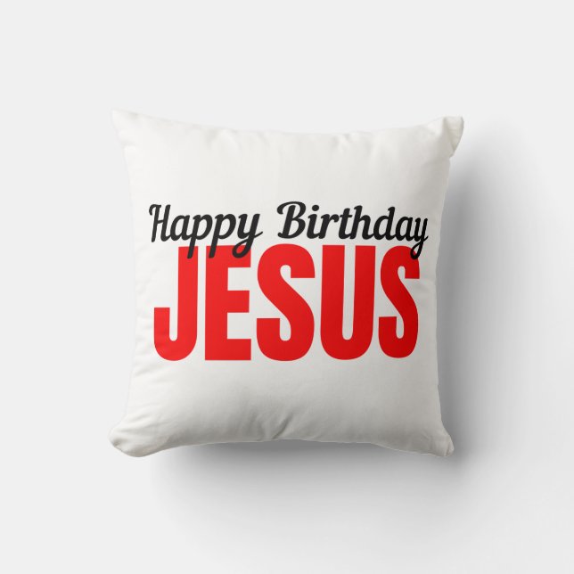 Grattis på födelsedagen Jesus Kudde (Framsida)