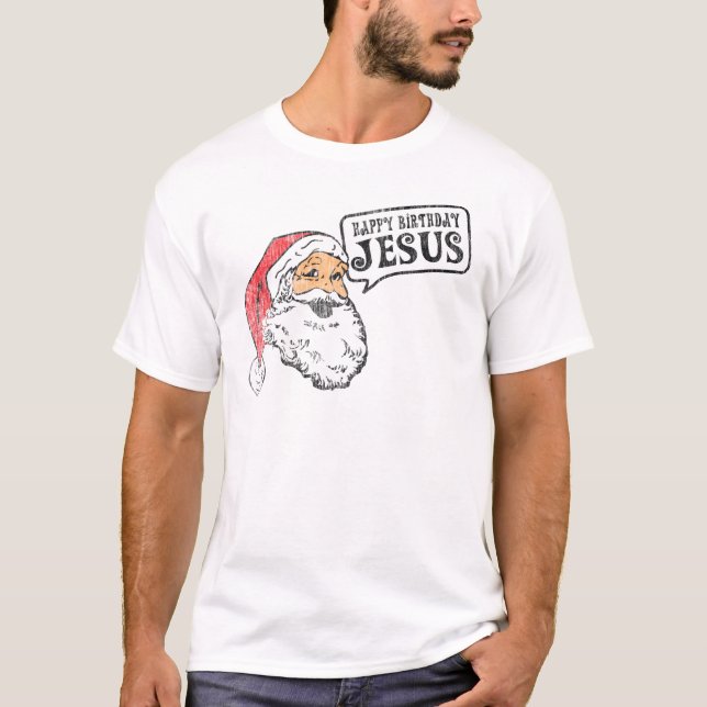 Grattis på födelsedagen Jesus (ljusa skjortor) Tee (Framsida)