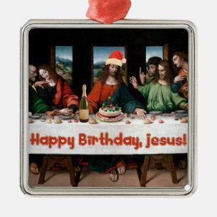 grattis på födelsedagen, Jesus! Lönsam julprydn Julgransprydnad Metall