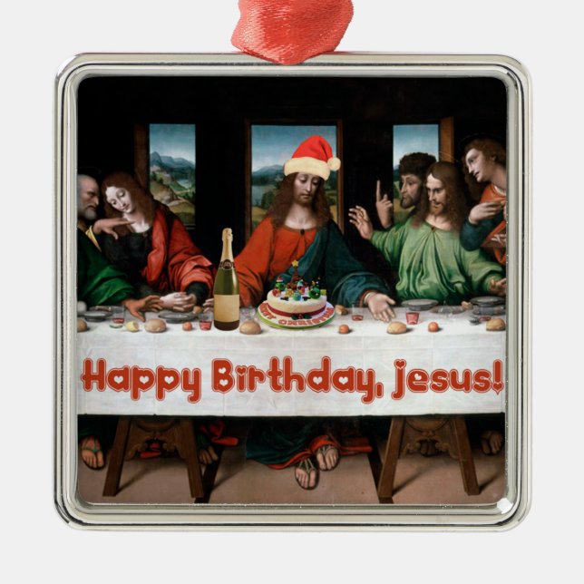 grattis på födelsedagen, Jesus! Lönsam julprydnad Julgransprydnad Metall (Framsidan)