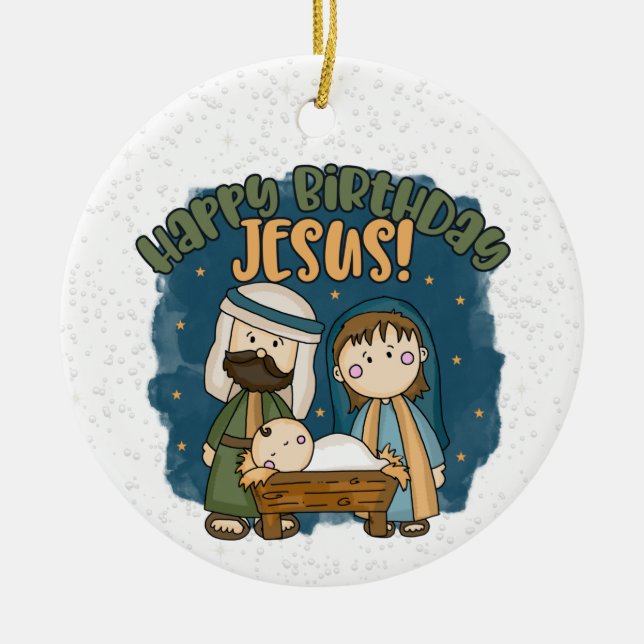 Grattis på födelsedagen Jesus Ornament (Framsidan)