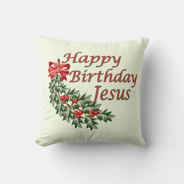 Grattis på födelsedagen Jesus Pillow Kudde (Framsida)