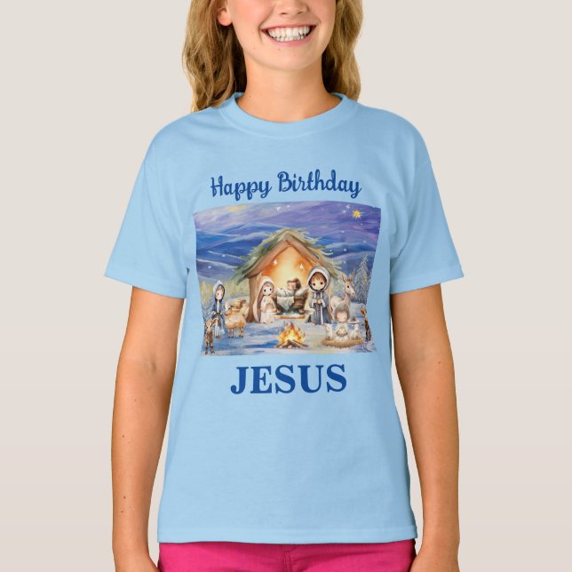 Grattis på födelsedagen Jesus T-shirt (Framsida)
