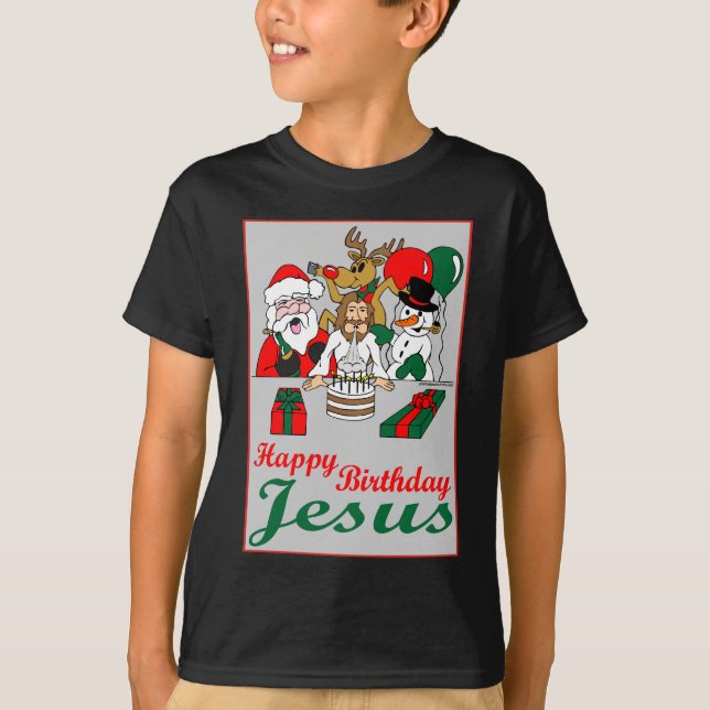 Grattis på födelsedagen Jesus T Shirt (Framsida)