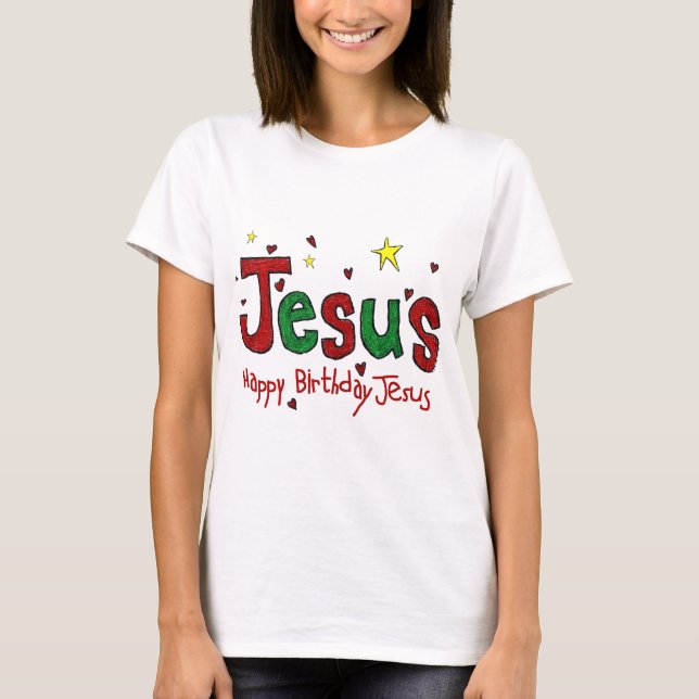 Grattis på födelsedagen Jesus T Shirt (Framsida)