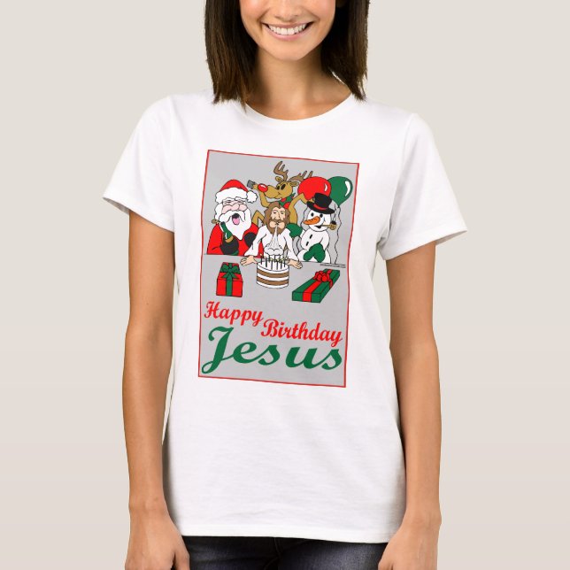 Grattis på födelsedagen Jesus Tee (Framsida)
