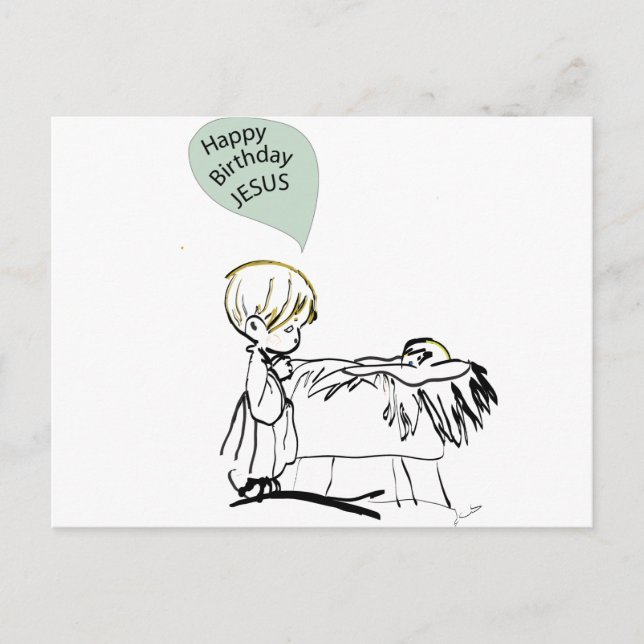 grattis på födelsedagen jesus vykort (Framsida)