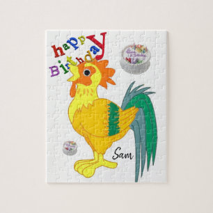 Grattis på födelsedagen Jigszle Puzzle Tupp Pussel