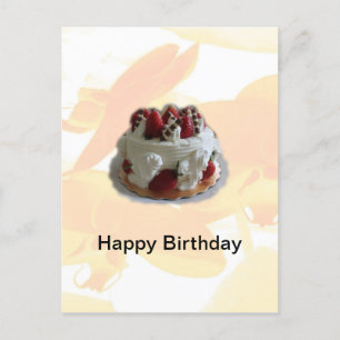 grattis på födelsedagen jordgubbar, chokladkakor vykort
