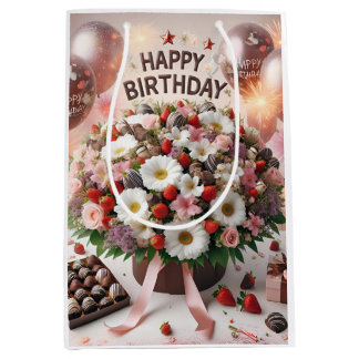 Grattis på födelsedagen, jordgubbar i choklad, av