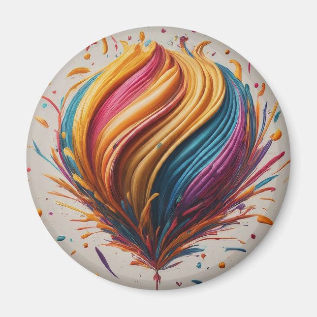 Grattis på födelsedagen Joy Circle Magnet (Framsidan)