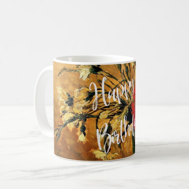 Grattis på födelsedagen, Jug med röda och vita nej Kaffemugg (Framsida vänster)