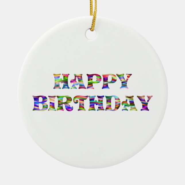 Grattis på födelsedagen julgransprydnad keramik (Framsidan)