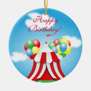 Grattis på födelsedagen julgransprydnad keramik