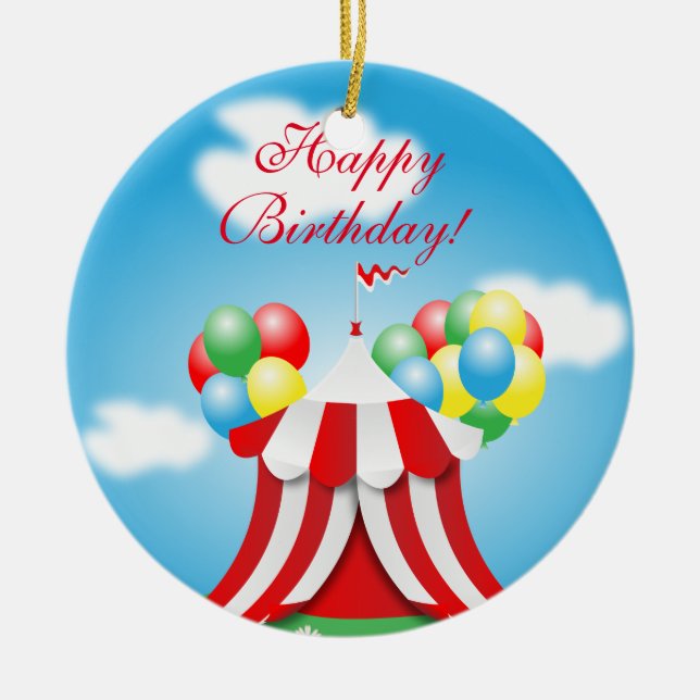 Grattis på födelsedagen julgransprydnad keramik (Framsidan)