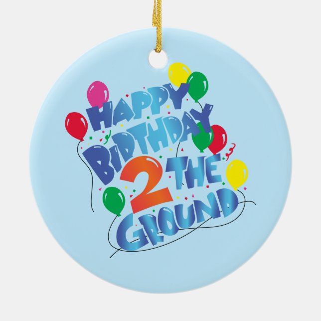 Grattis på födelsedagen julgransprydnad keramik (Baksidan)