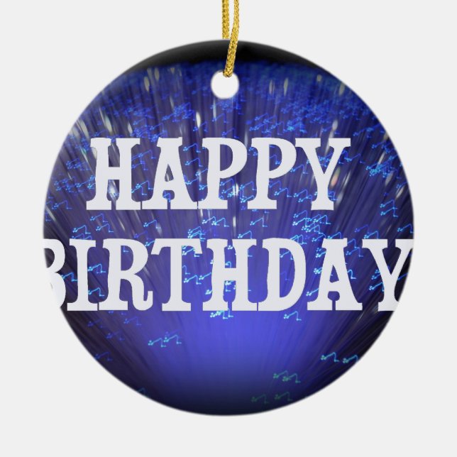 GRATTIS PÅ FÖDELSEDAGEN JULGRANSPRYDNAD KERAMIK (Framsidan)