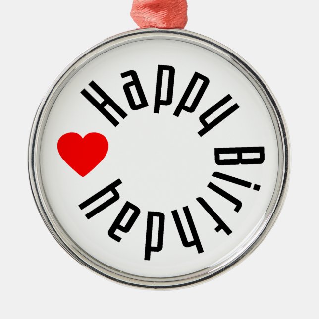 Grattis på födelsedagen julgransprydnad metall (Framsidan)