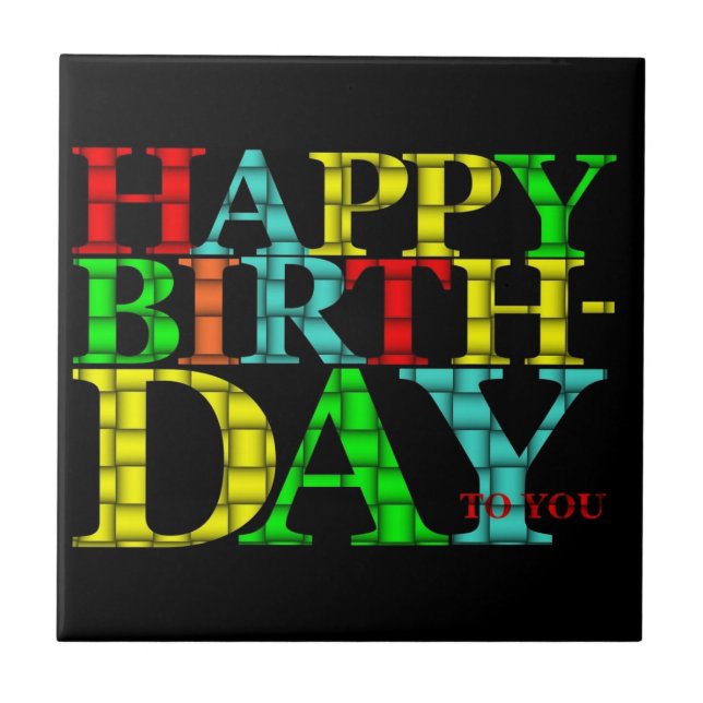 Grattis på födelsedagen kakelplatta (Framsidan)