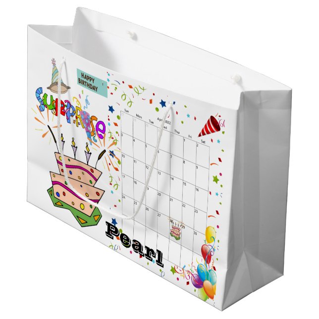 Grattis på födelsedagen-kalender april 2022 Gift B (Framsidan Vinklad)