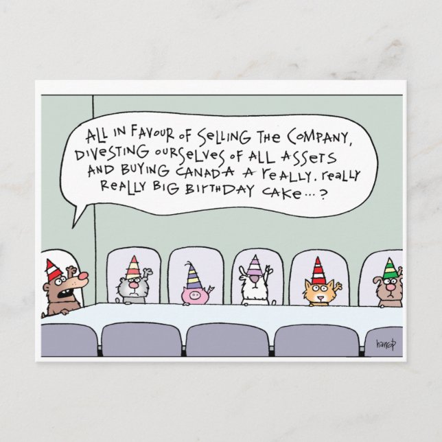 Grattis på födelsedagen Kanada! per harrop - 150-1 Vykort (Framsida)