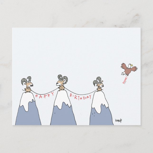 Grattis på födelsedagen Kanada! vykort (Framsida)