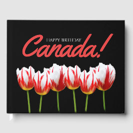 Grattis på födelsedagen Kanadadag Maple Löv Tulips Gästböcker