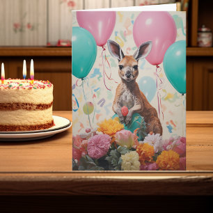 Grattis på födelsedagen Kangaroo Australian Animal Kort