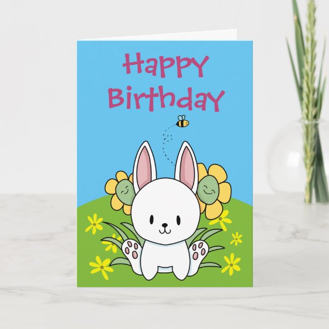 Grattis på födelsedagen Kanin Kanin Kort (Framsida)