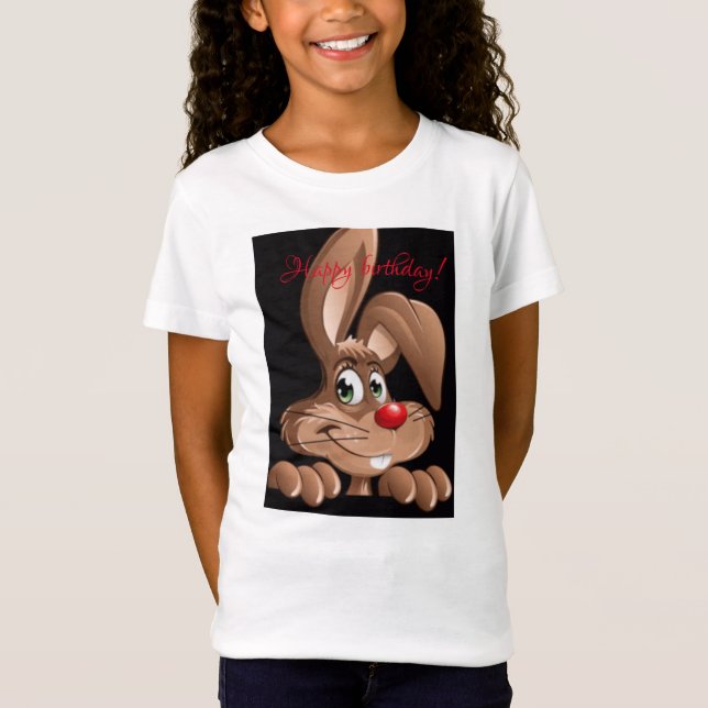 Grattis på födelsedagen kanin t shirt (Framsida)