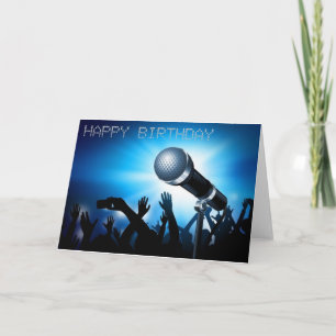 Grattis på födelsedagen Karaoke Stil Card Kort