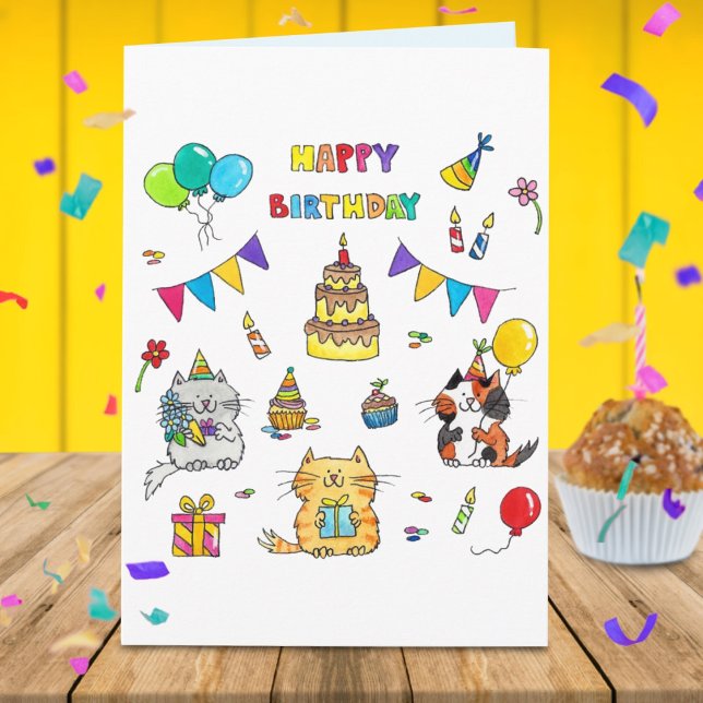 Grattis på födelsedagen Katt gratulationskort av N Kort (Skapare uppladdad)