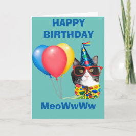 Grattis på födelsedagen Katt i Hat Kort