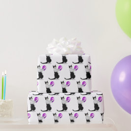 Grattis på födelsedagen Katt med ballong Presentpapper