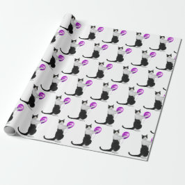 Grattis på födelsedagen Katt med ballong Presentpapper