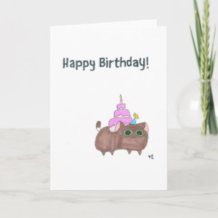 Grattis på födelsedagen Katt med kummelkort Tack Kort