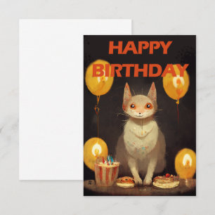 Grattis på födelsedagen! - Katt party OSA Kort