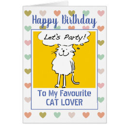 Grattis på födelsedagen kattälskare hälsningskort