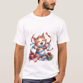 Grattis på födelsedagen Kattfirande ✨🎉 T Shirt