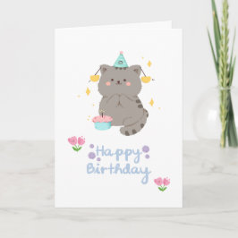 Grattis på födelsedagen kattkort kort