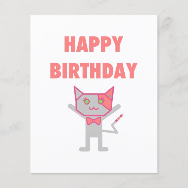 Grattis på födelsedagen Kattunge Flygblad (Framsidan)