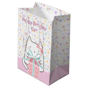 Grattis på födelsedagen Kawaii Cat med Gift box