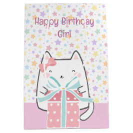 Grattis på födelsedagen Kawaii Cat med Gift box