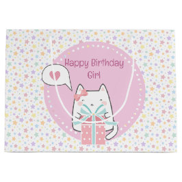 Grattis på födelsedagen Kawaii Cat med Gift box