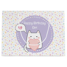 Grattis på födelsedagen Kawaii Cat med kärlek Hear