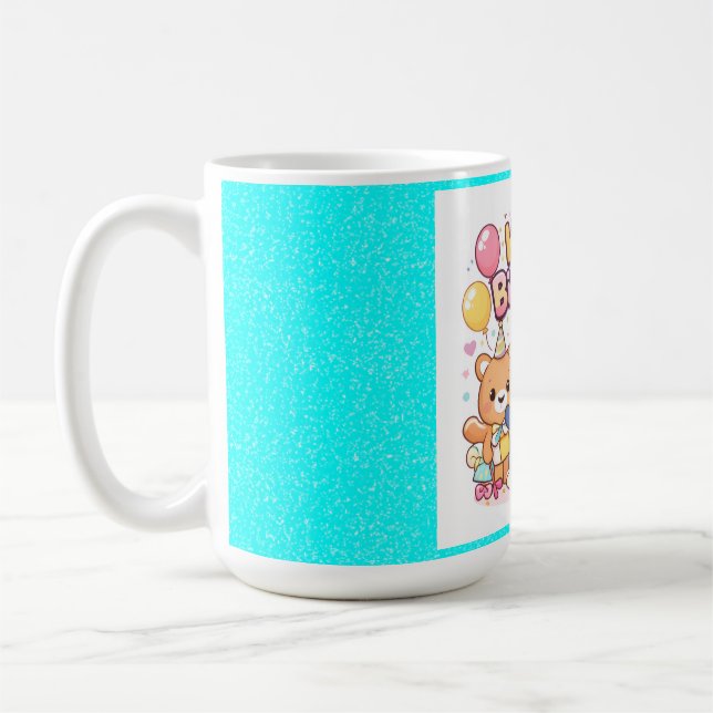 Grattis på födelsedagen Kawaii-stil för alla åldra Kaffemugg (Vänster)