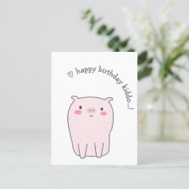 Grattis på födelsedagen Kiddo...! Söt Gris Barns F Vykort