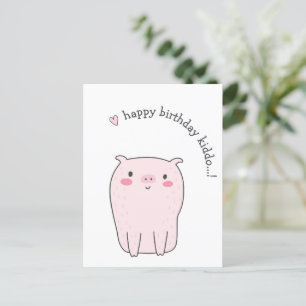 Grattis på födelsedagen Kiddo...! Söt Gris Barns F Vykort