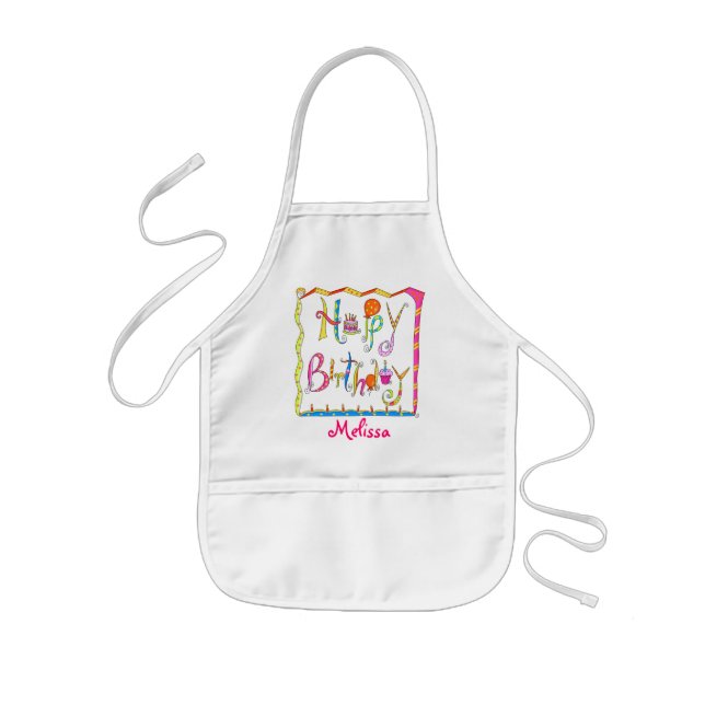 Grattis på födelsedagen Kids Apron Barnförkläde (Framsidan)