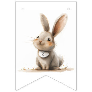 Grattis på födelsedagen Kids Bunny Birthday Rosa Vimplar